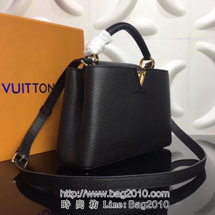 路易威登LV頂級原單M94517黑色 經典Capucines BB手袋 YDH1691